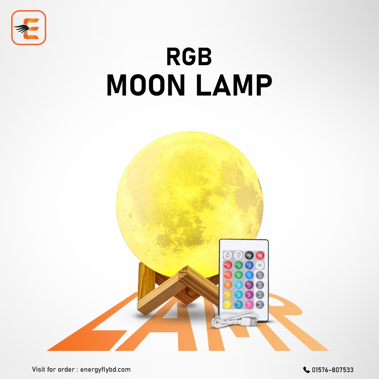 16 Colour Rechargeable 3D Moon Lamp