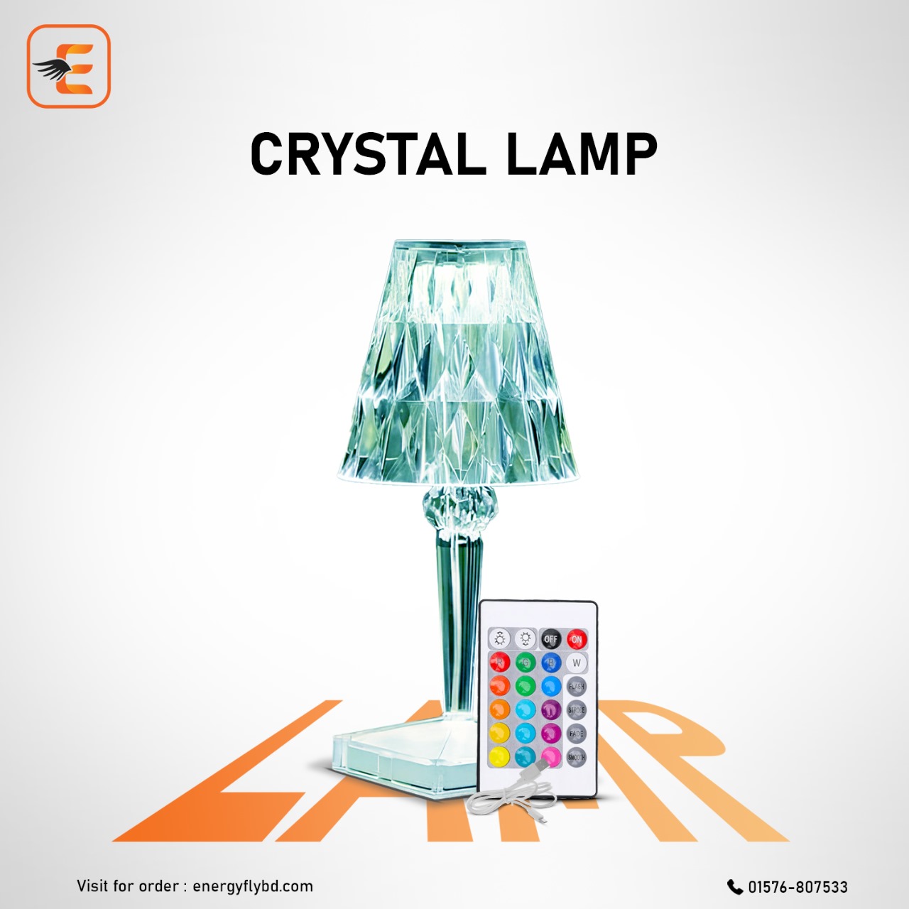 16 Colour Rechargeable Diamond table lamp